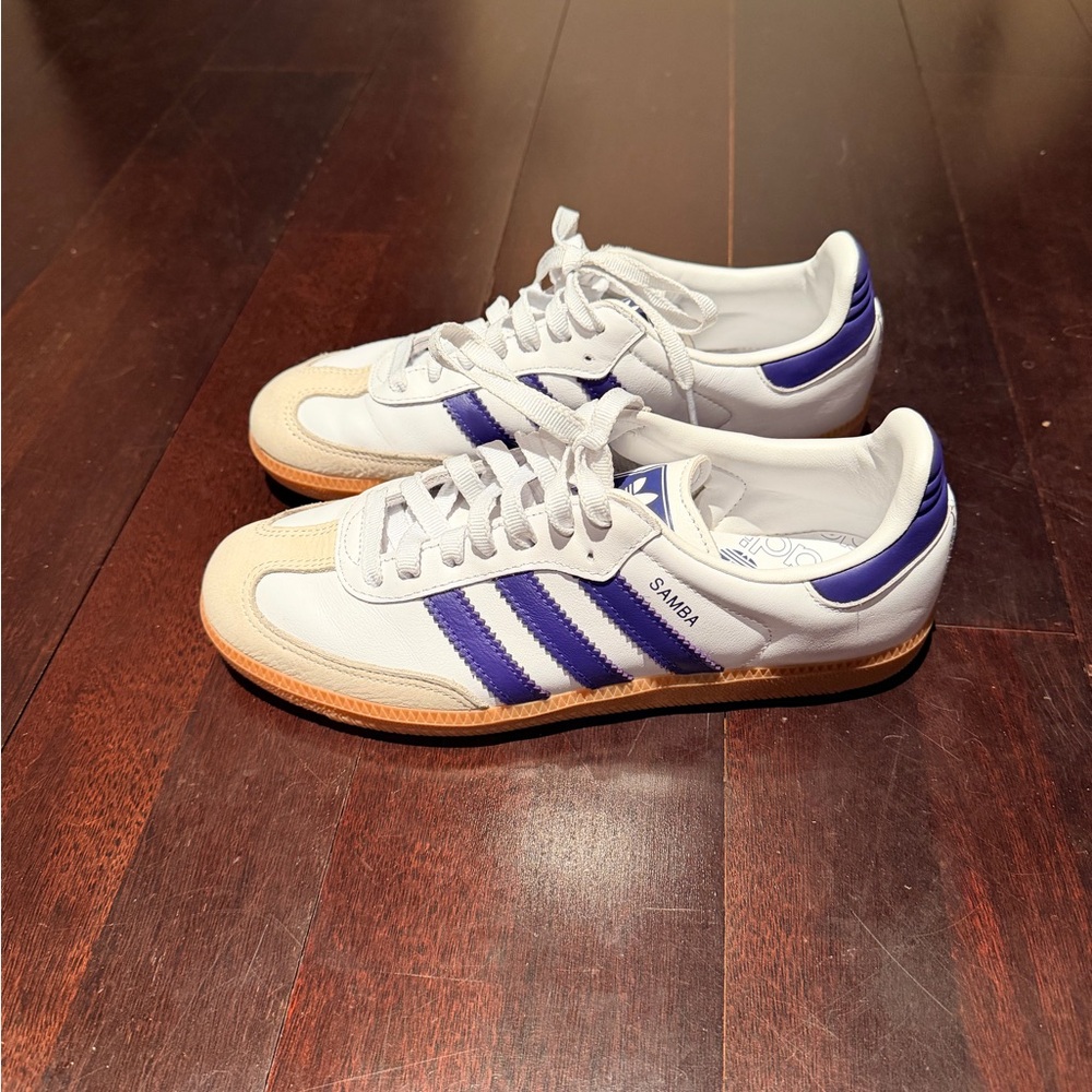 Adidas Samba White and Purple